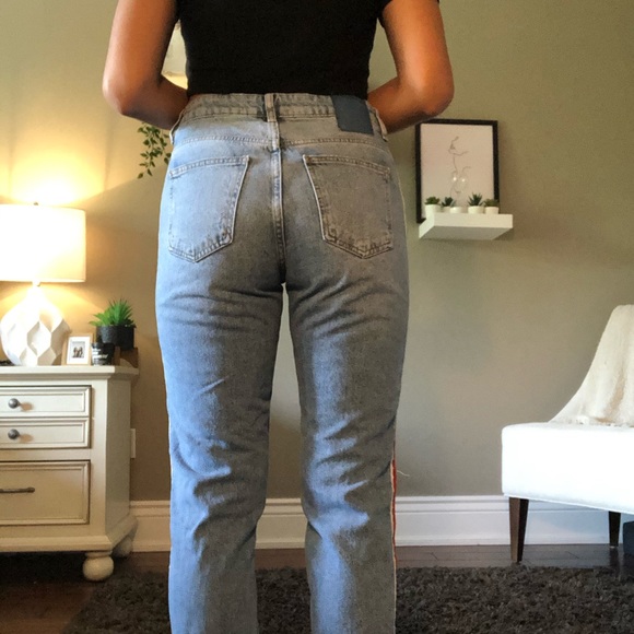 Zara straight leg jean with stripe - Picture 4 of 5